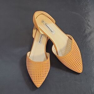 FOREVER LINK WOMEN"S POINTED TOE SMALL CUTOUT DESIGN D'ORSAY WOMEN"S FLAT